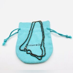 Tiffany & Co Sterling Silver Bead Ball Chain Link 2mm Necklace 18in